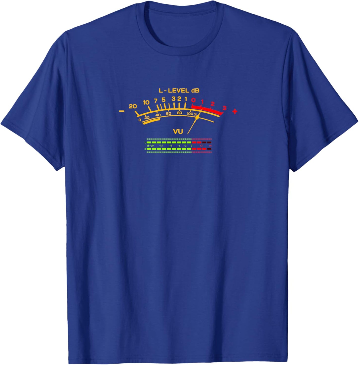 VU Meter Vintage Hi-FI Audio Stéréo Sound Music Sound Haut de Gamme T-Shirt - T-Shirt | Royal