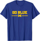 University of Michigan Wolverines Go Blue T-Shirt - T-Shirt | Royal