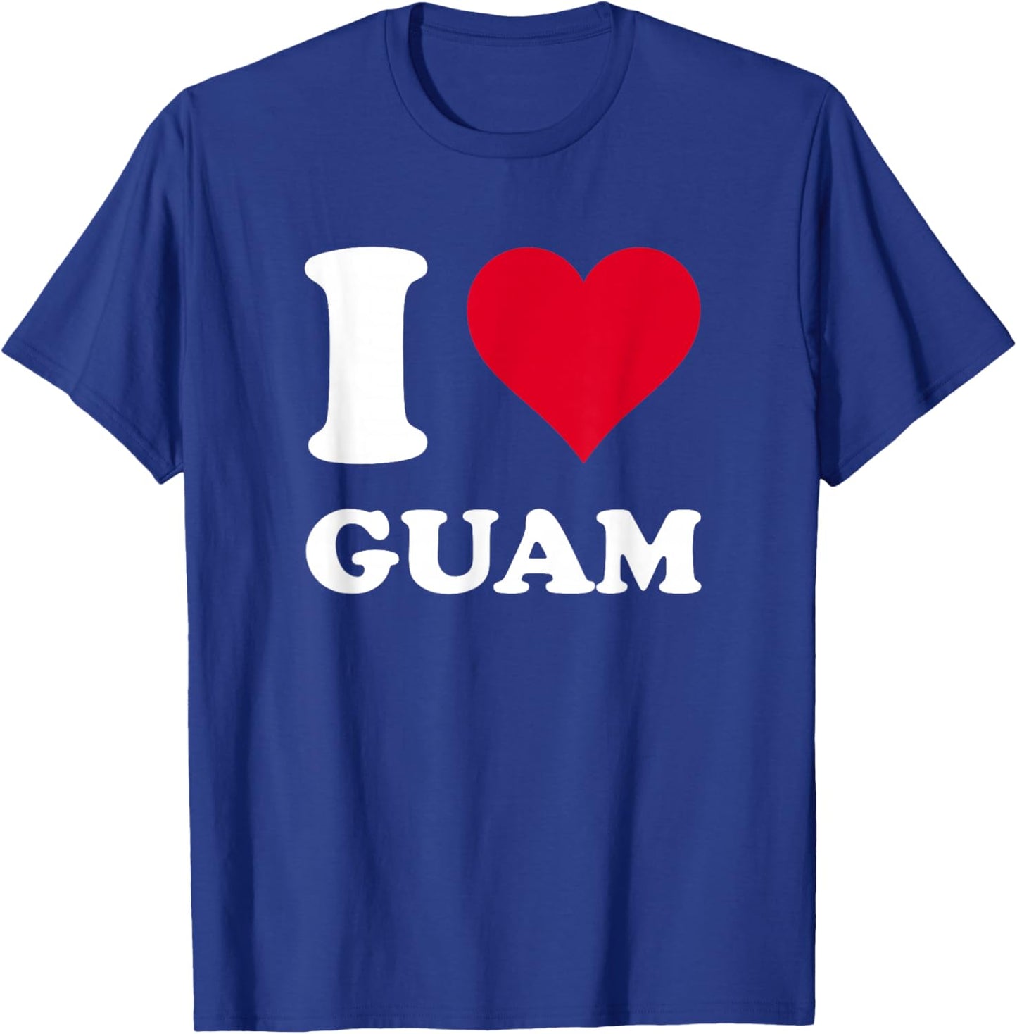 Red Heart I Love Guam T-Shirt - T-Shirt | Royal