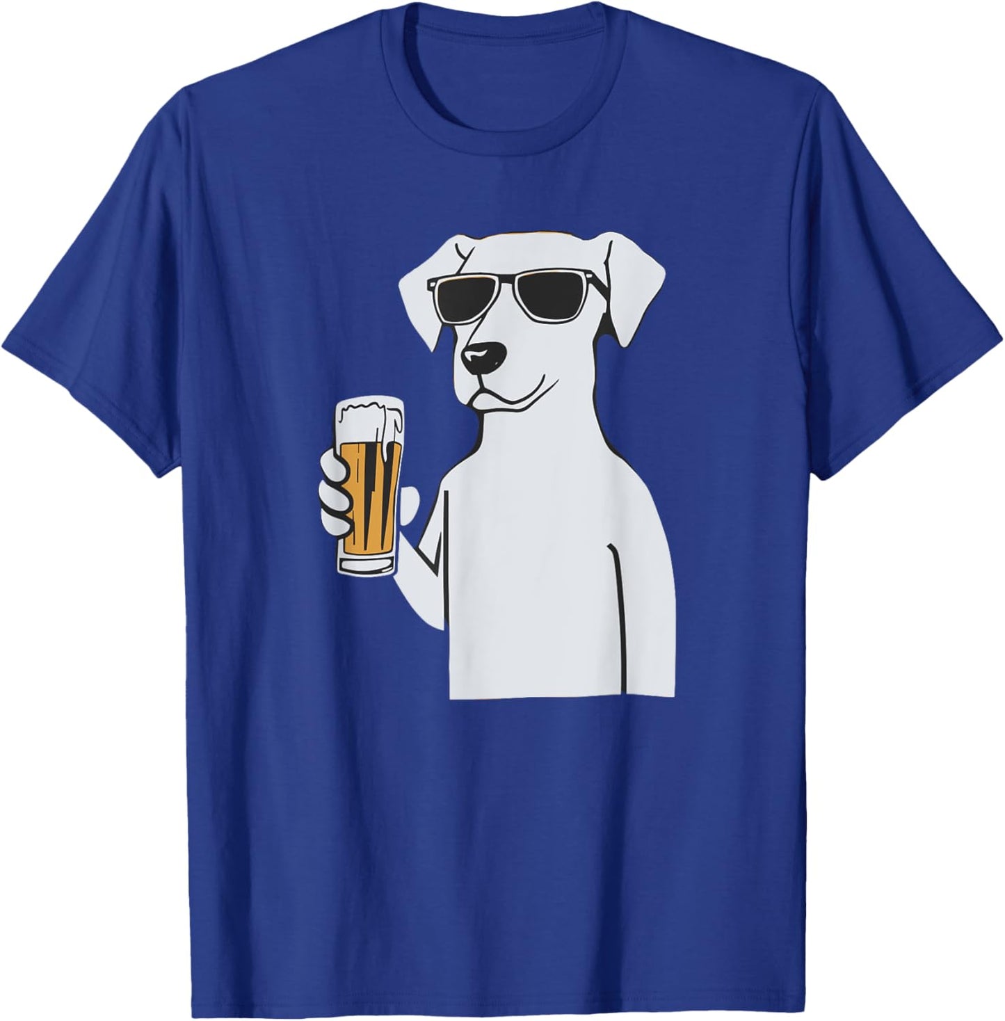 Cool Dog Sunglasses Drinking Beer Dogs Men Women T-Shirt - T-Shirt | Royal