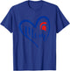 Bixby Spartans Logo Heart Mom HS T-Shirt - T-Shirt | Royal