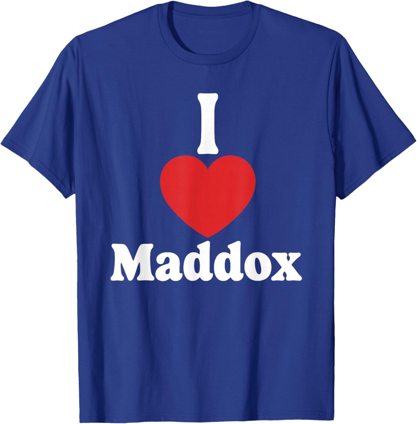 I Love Maddox Heart Groovy Personalized Name Maddox T-Shirt - T-Shirt | Royal