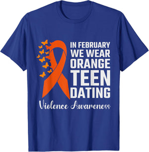 Teen Dating Violence Awareness Orange ribbon teen T-Shirt - T-Shirt | Royal