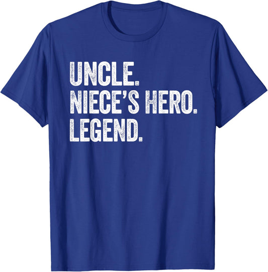 Uncle Niece’s Hero Legend - Vintage Distressed Bold Uncle T-Shirt - T-Shirt | Royal