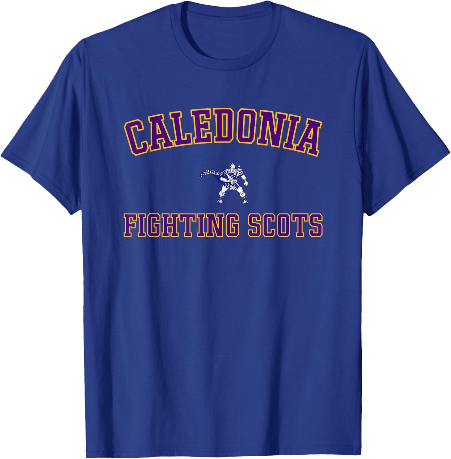 Caledonia Fighting Scots Logo Varsity HS T-Shirt - T-Shirt | Royal