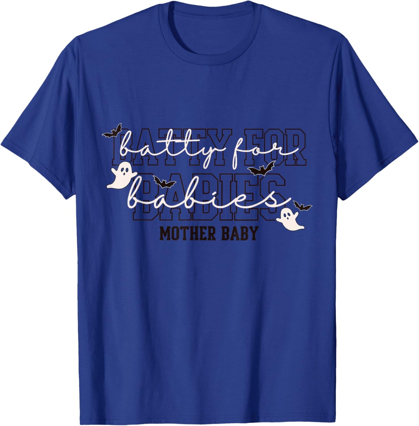 Batty for Babies Mother Baby Halloween Nurse T-Shirt - T-Shirt | Royal