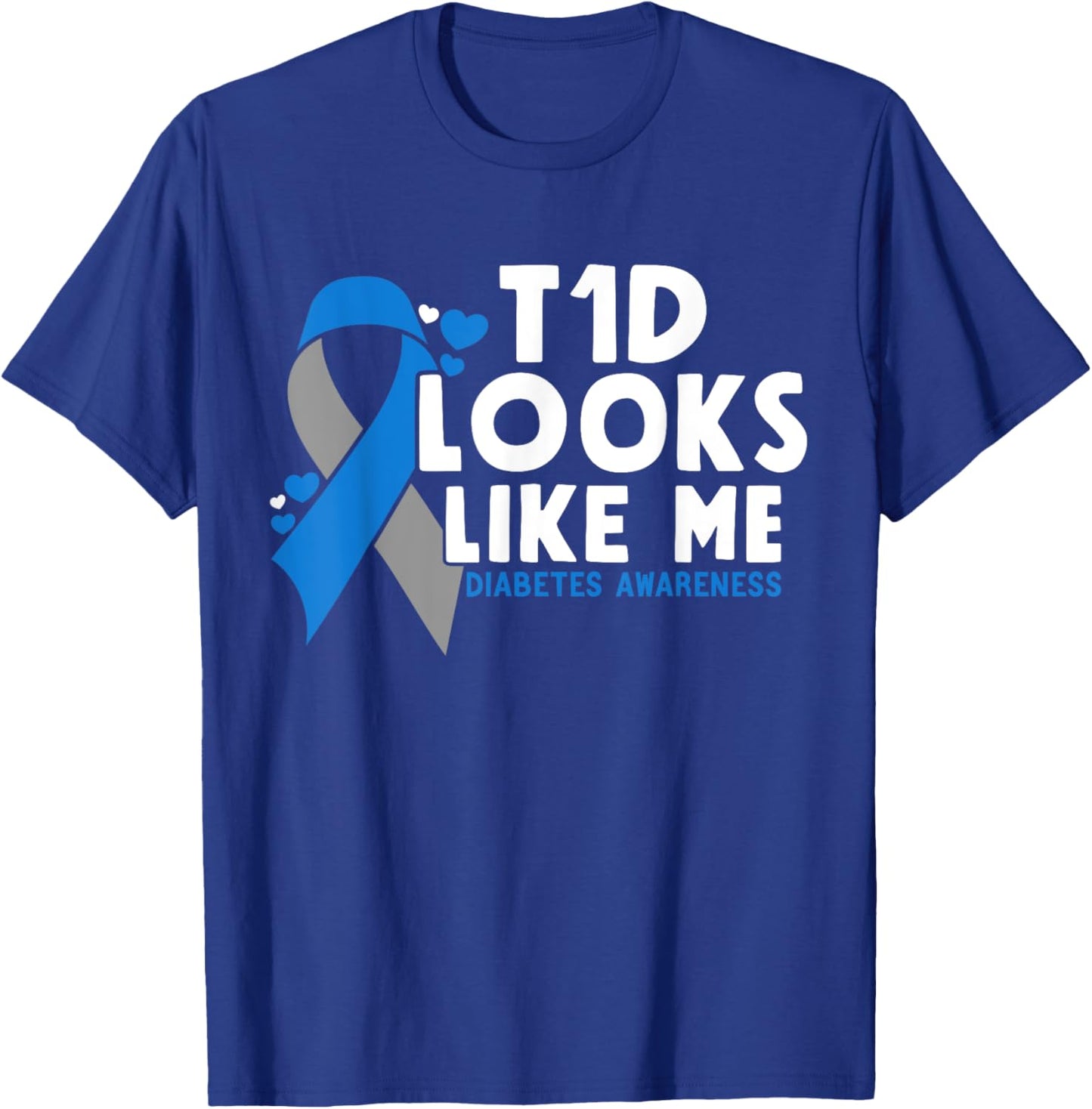 T1D Diabetes Awareness Month Diabetes Warrior T-Shirt - T-Shirt | Royal