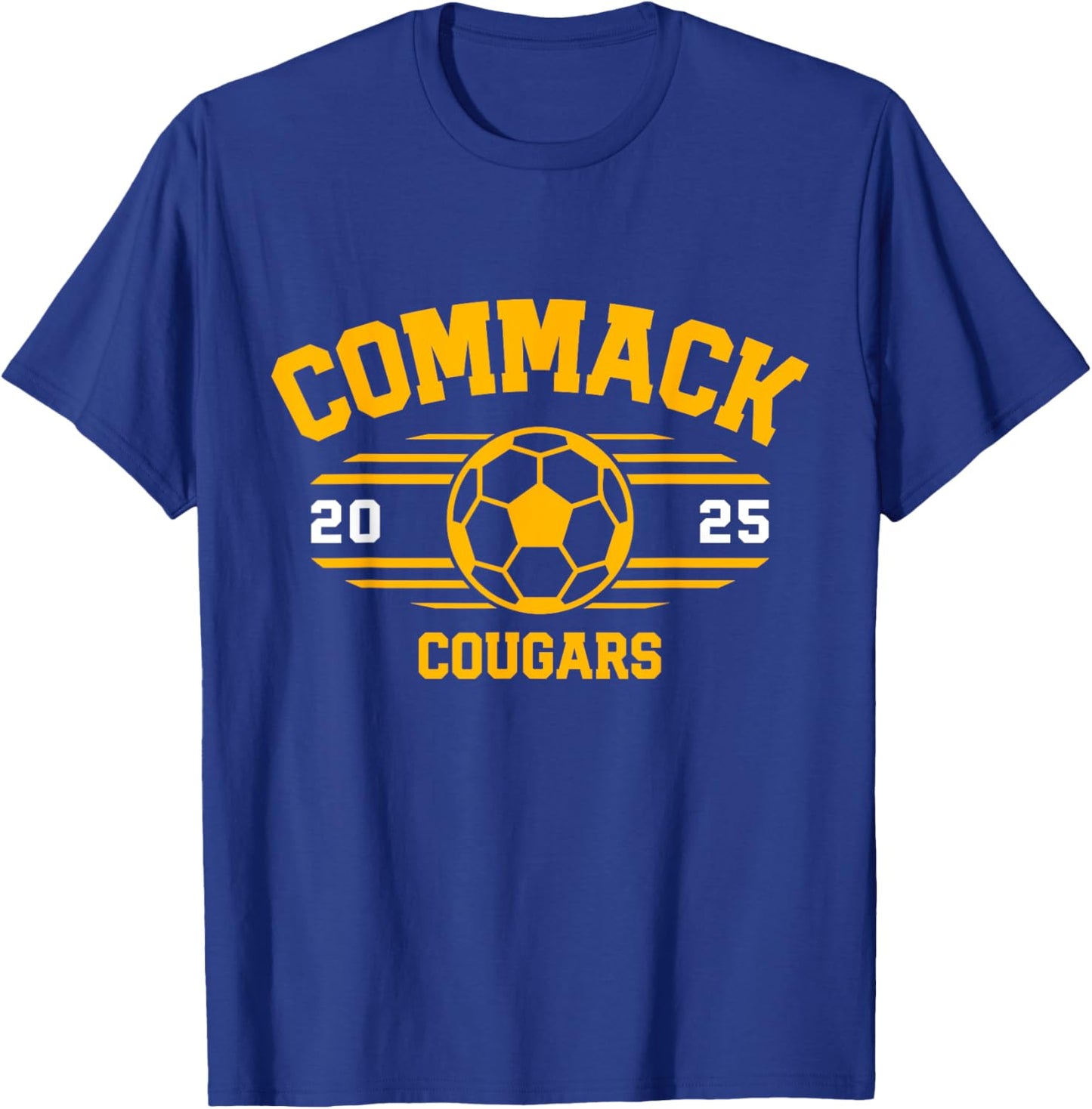 Commack Cougars Soccer Ball 2025 T-Shirt - T-Shirt | Royal
