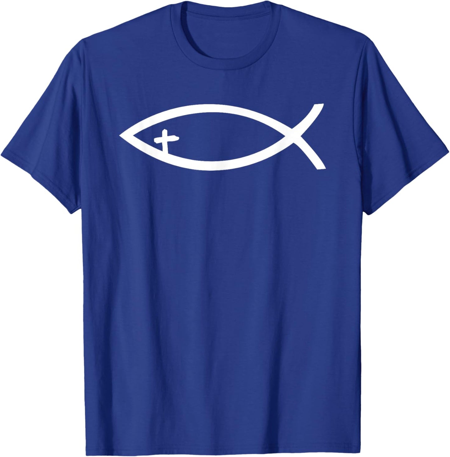 Ichthus Ichthys Fish Cross Jesus Symbol Christian T-Shirt - T-Shirt | Royal