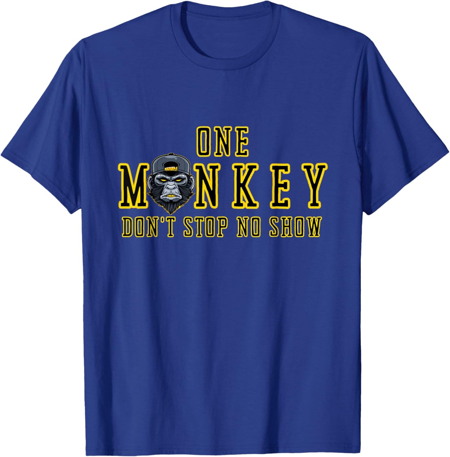 Bruh Ape One Monkey Don't Stop No Show Funny Novelty T-Shirt - T-Shirt | Royal