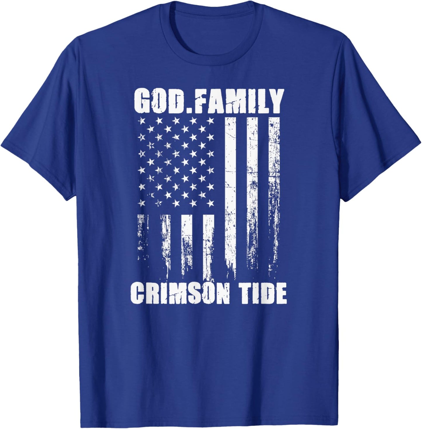 Minden Crimson Tide God. Family. Vintage USA Flag T-Shirt - T-Shirt | Royal