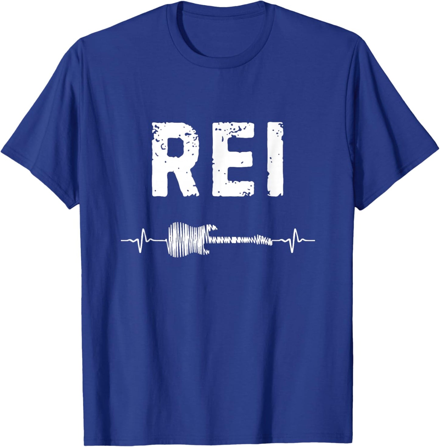Rei Guitar Heartbeat Music Guitarist Retro Vintage T-Shirt - T-Shirt | Royal