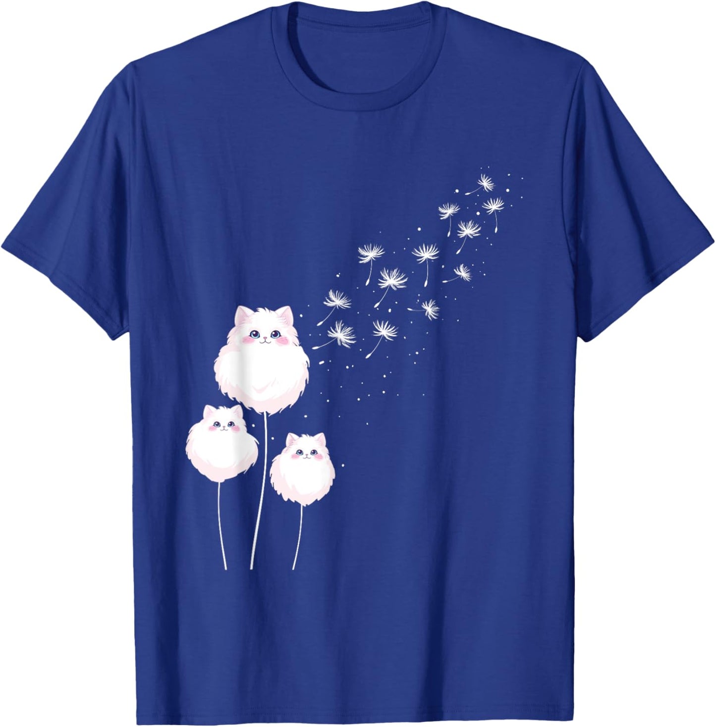 Cute Cat Dandelions - Cat Lover Kitten Owner Kitty Men Women Girls Kids T-Shirt - T-Shirt | Royal