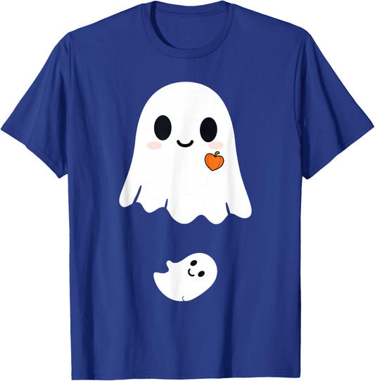 Cute Ghost Halloween Maternity Funny Pregnancy Announcement T-Shirt - T-Shirt | Royal