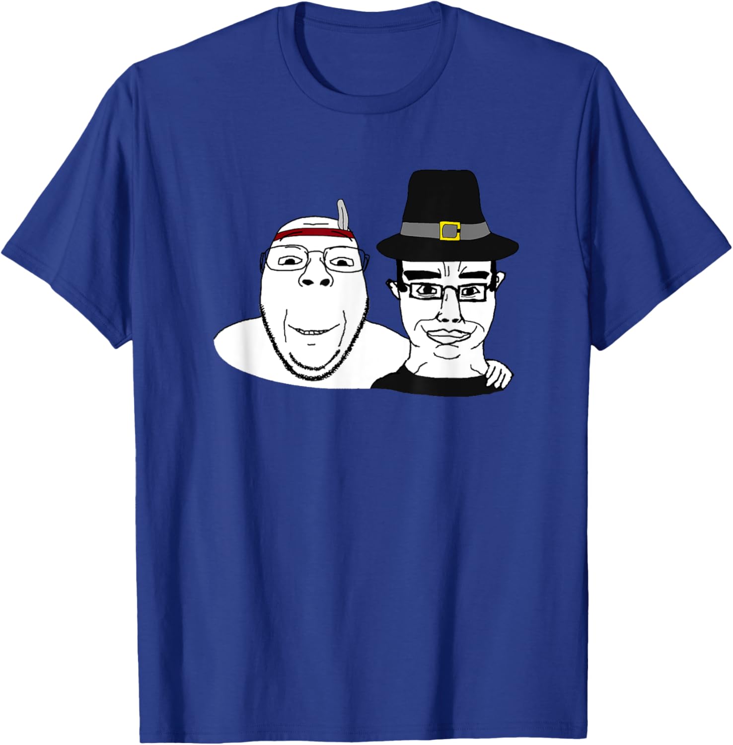 Soyjak Wojak Soyboy Thanksgiving Pilgrim Native America Chud T-Shirt - T-Shirt | Royal