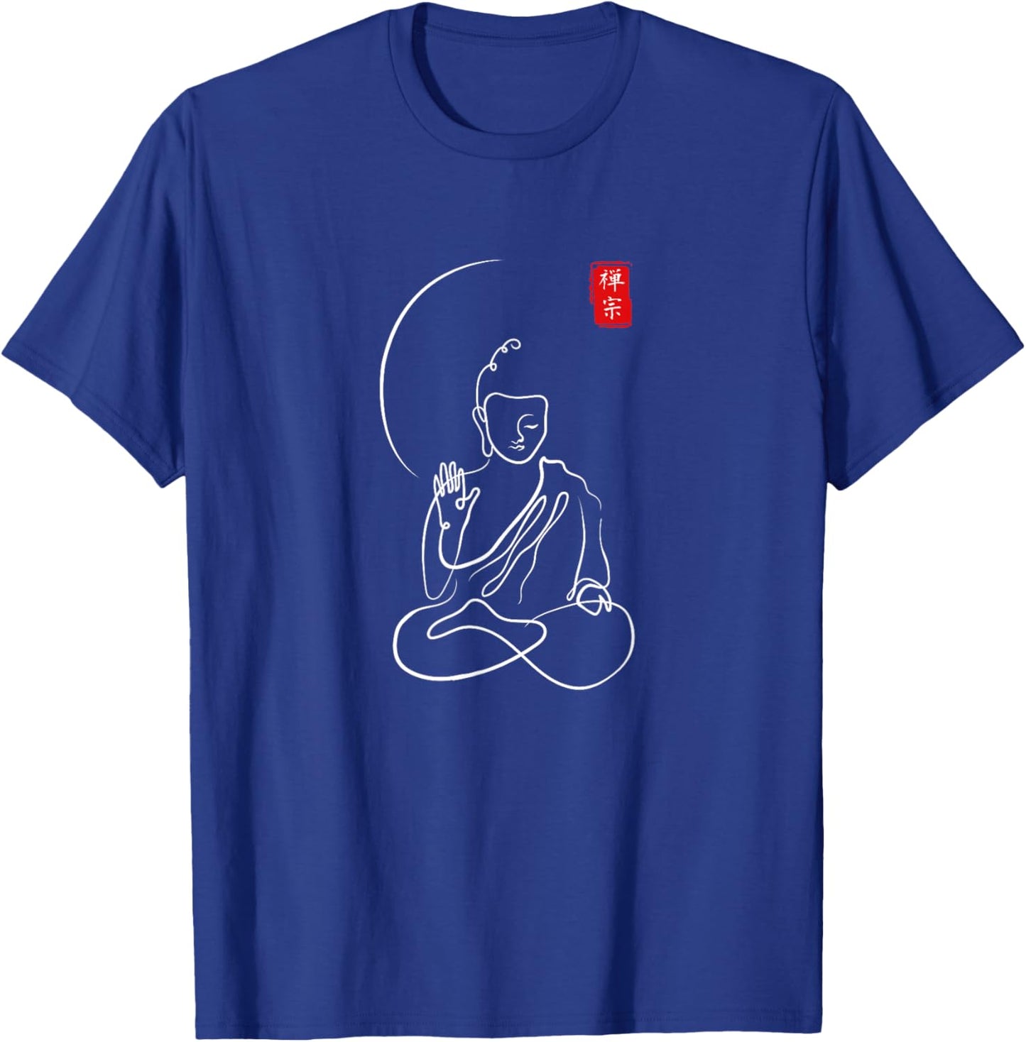 Buddha in Meditation, Minimalist Zen Buddhism,Spiritual Calm T-Shirt - T-Shirt | Royal