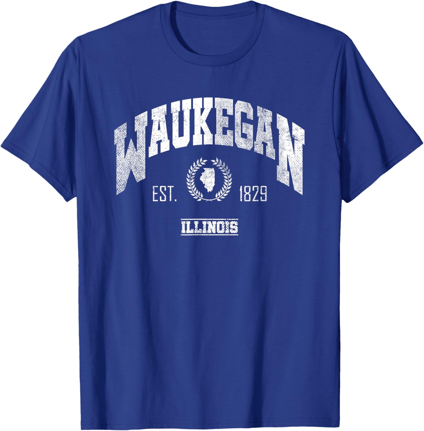 Waukegan IL | Illinois | Vintage Throwback T-Shirt - T-Shirt | Royal