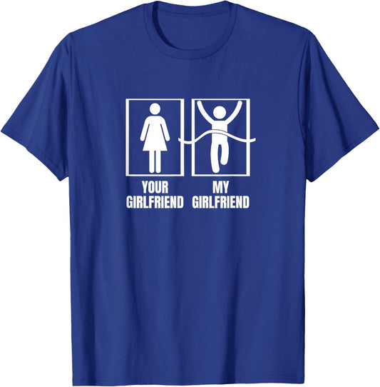 Your Girlfriend My Girlfriend Proud Boyfriend Marathon T-Shirt - T-Shirt | Royal