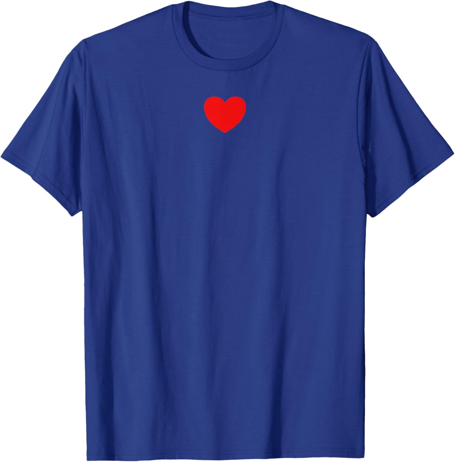Small Red Heart Middle Trendy Simple Heart T-Shirt - T-Shirt | Royal