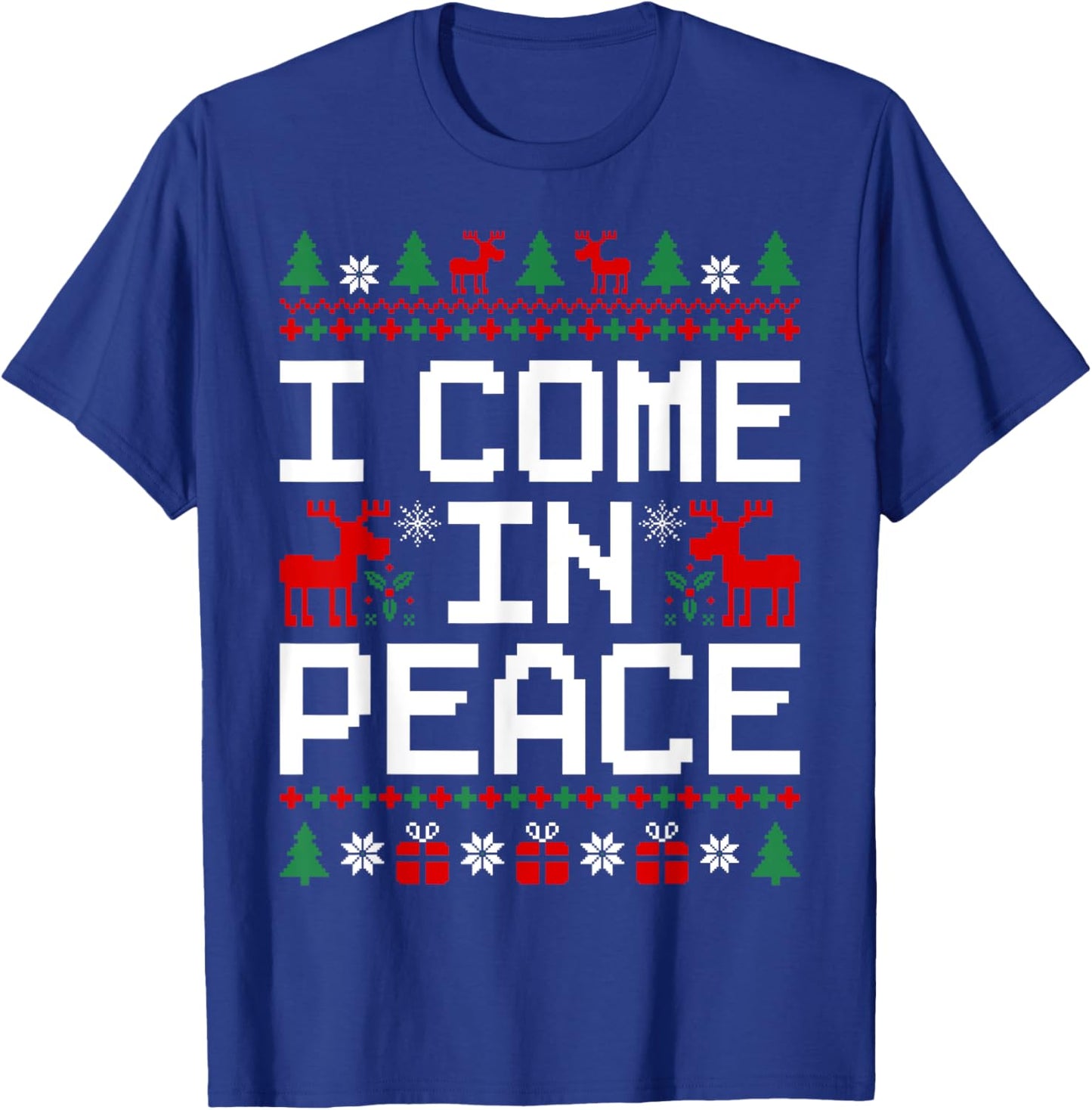 Couples Ugly Christmas Sweaters I'm Peace I Come In Peace T-Shirt - T-Shirt | Royal