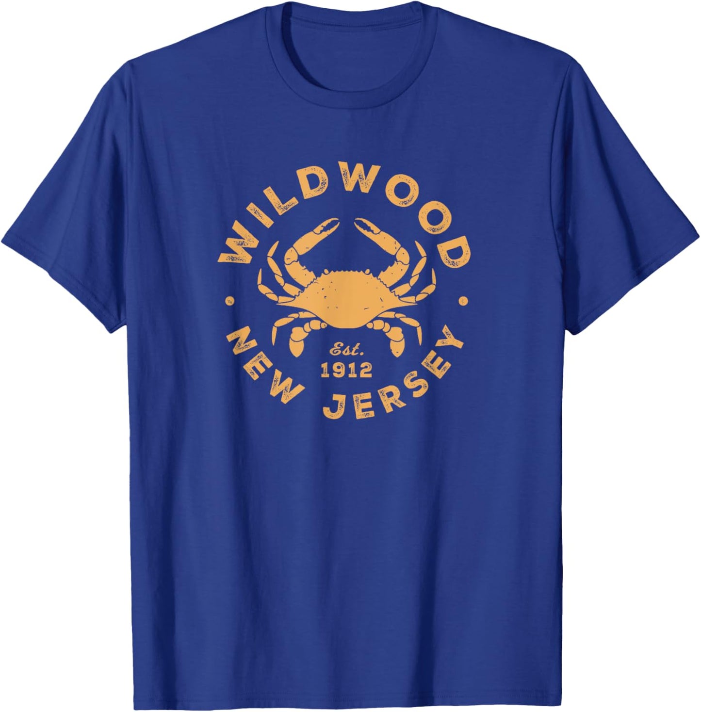 Vintage Wildwood New Jersey Atlantic Crab Beach Souvenir T-Shirt - T-Shirt | Royal