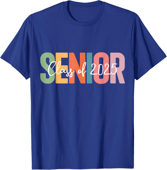 Senior 2025 graduation class of for graduate seniors T-Shirt - T-Shirt | Royal