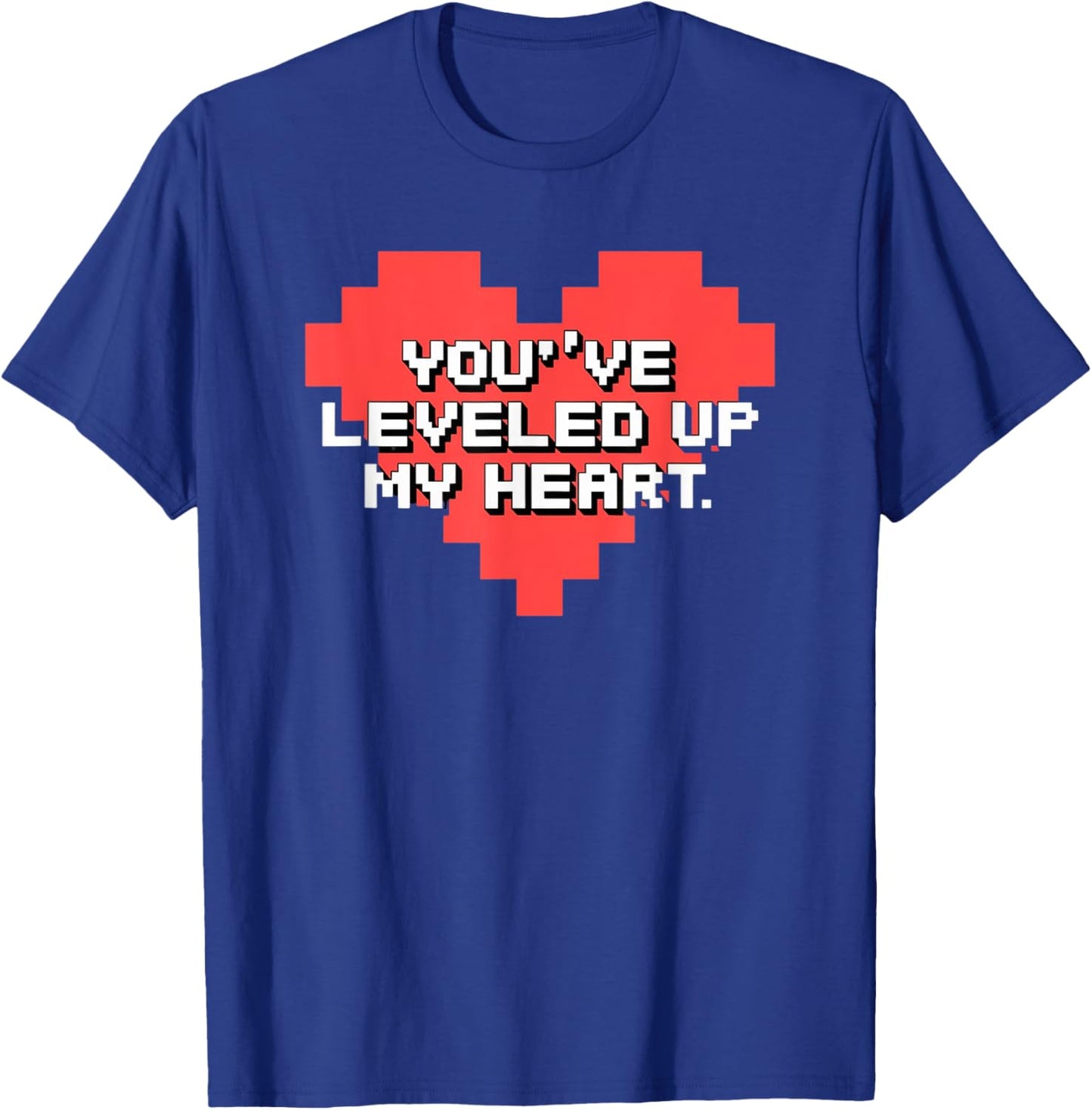 You've Leveled Up My Heart Gamer Love Valentine's Day Retro T-Shirt - T-Shirt | Royal