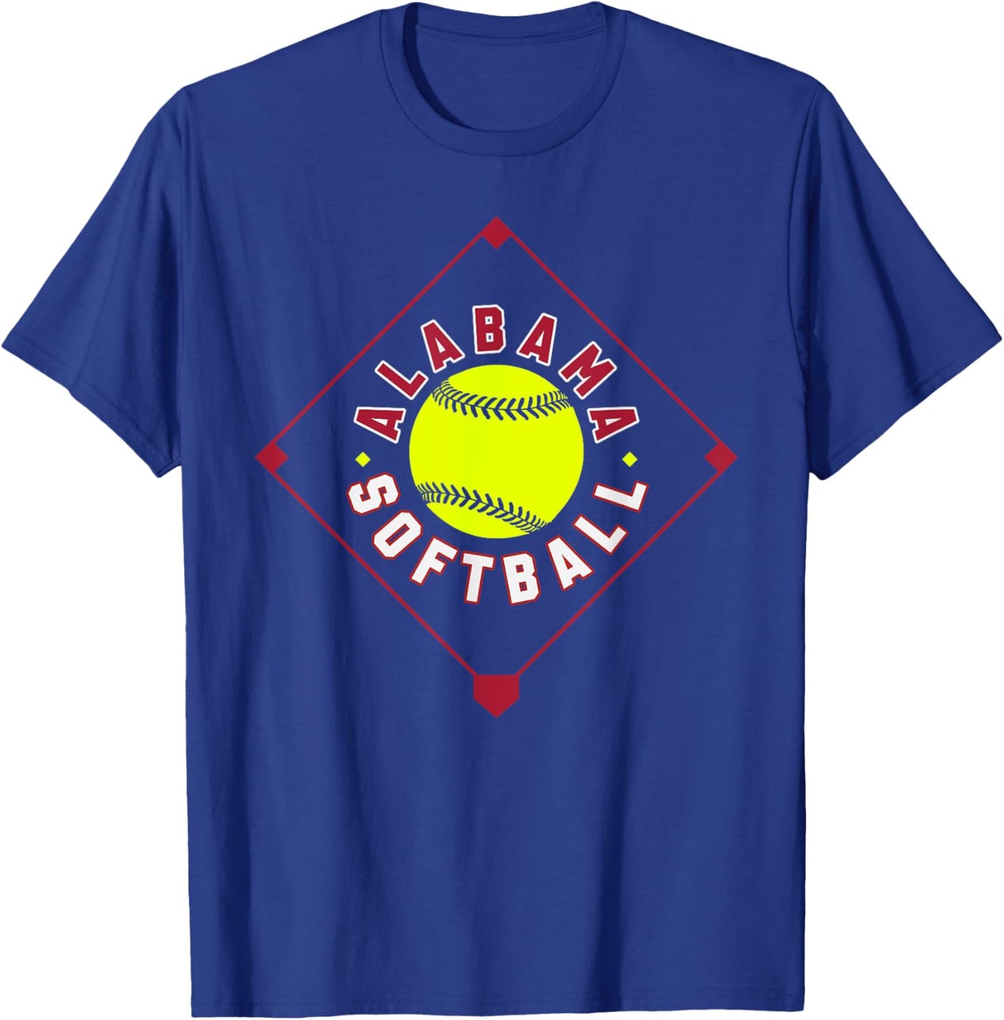 Alabama Softball Vintage Kids Team Retro Softball Fan T-Shirt - T-Shirt | Royal