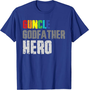 Guncle Godfather Hero Gay Uncle LGBT Godparent T-Shirt - T-Shirt | Royal