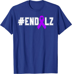 End Alz Purple Ribbon Alzheimer's Awareness Month Warrior T-Shirt - T-Shirt | Royal