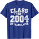 Class 2004 High School Alumni 20 Yrs 2024 College Reunion T-Shirt - T-Shirt | Royal