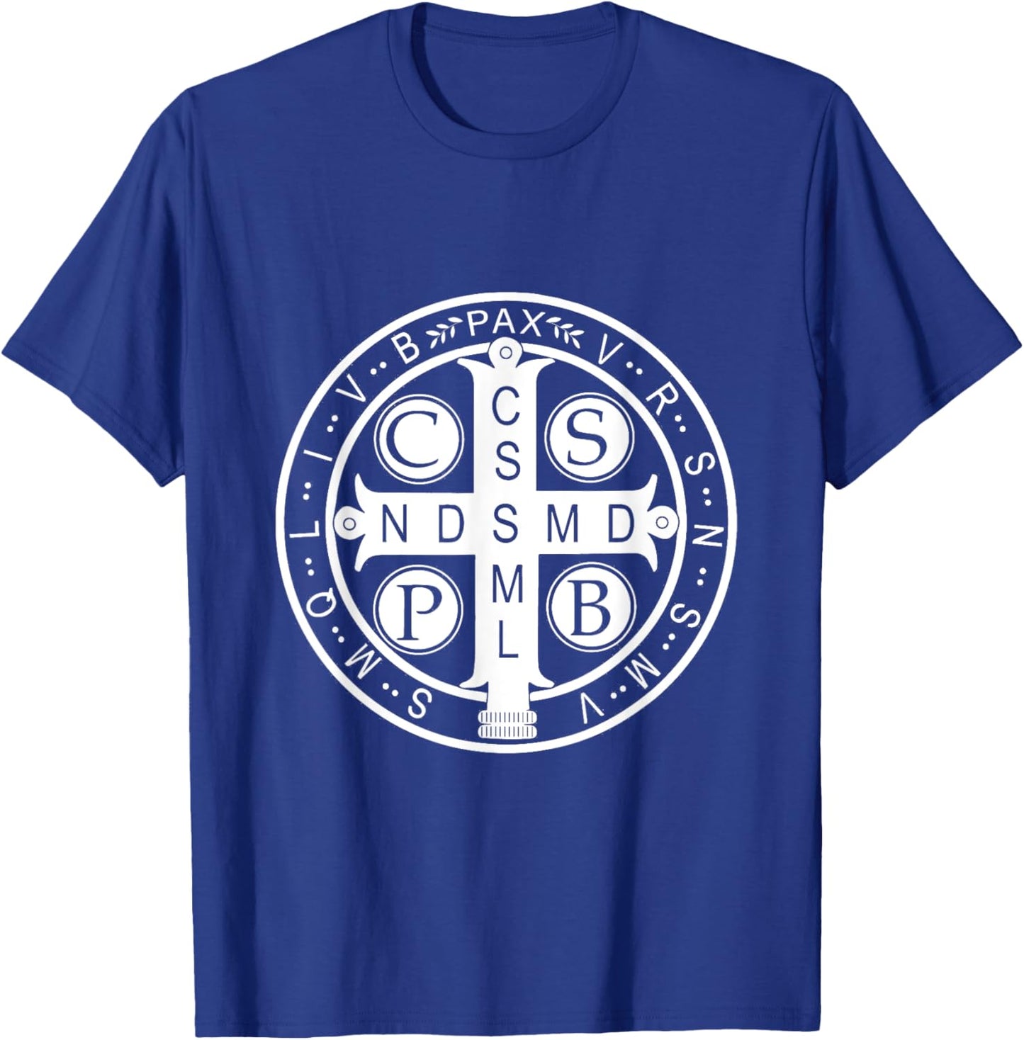St. Benedict Medal - Traditional Latin Catholic Christian T-Shirt - T-Shirt | Royal