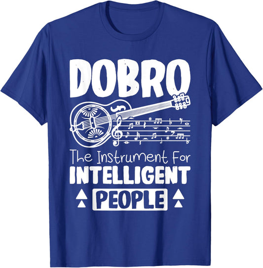 Drawn Dobro Resonator Guitar - -Adults/Kids, Black, Small, Short Sleeve, Classic Fit, Cotton/Polyester, Dobro Players, Musicians, Gift T-Shirt - T-Shirt | Royal