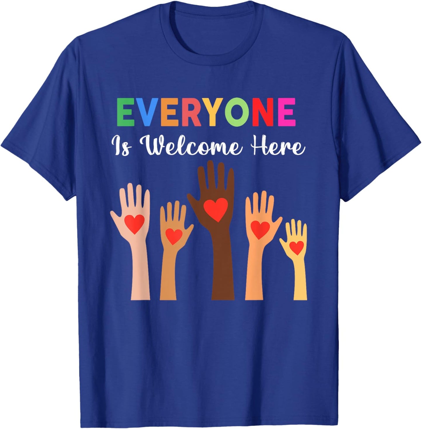Everyone Is Welcome Here Idaho Teacher T-Shirt - T-Shirt | Royal