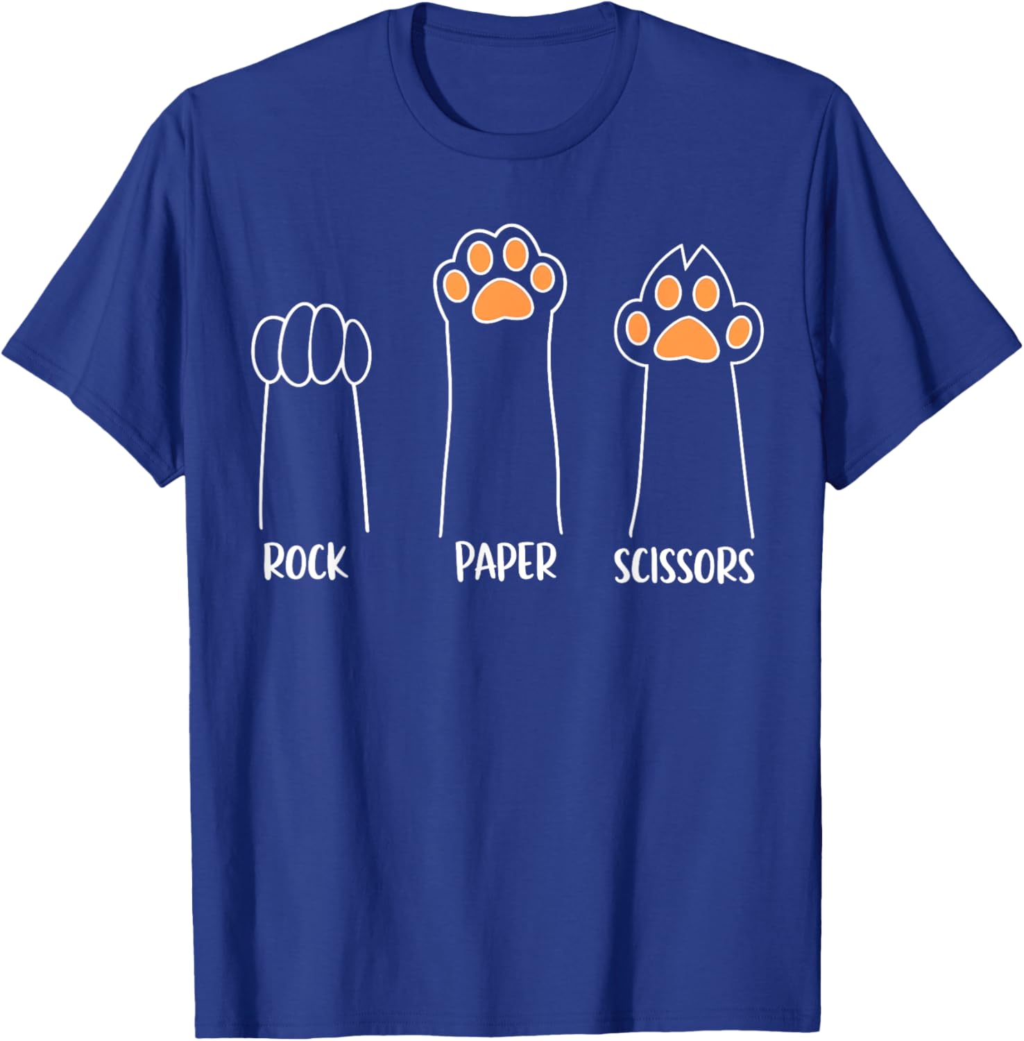 Cat Paw Hand Game Funny Black Small T-Shirt - T-Shirt | Royal