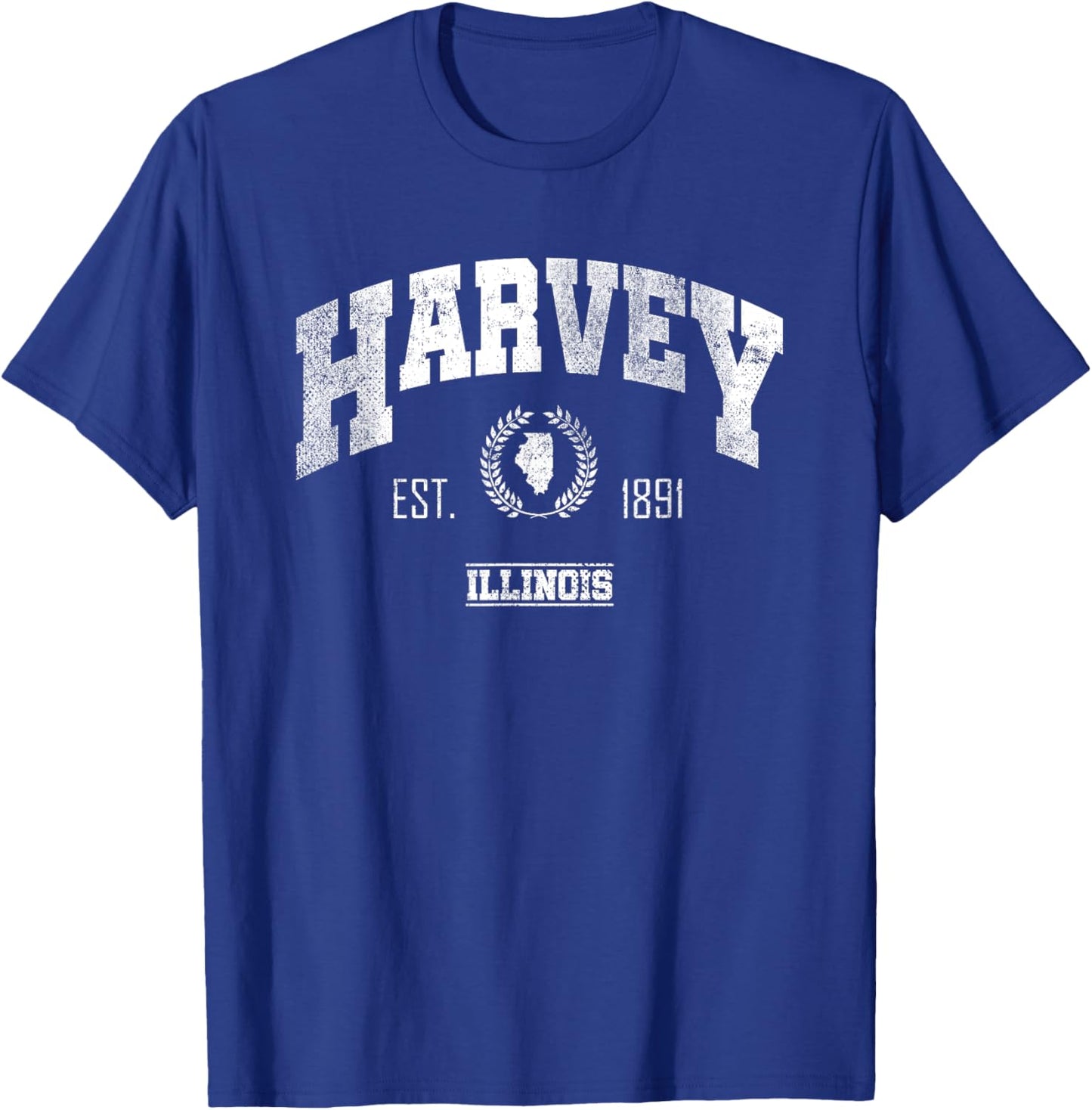 Harvey IL | Illinois | Vintage Throwback T-Shirt - T-Shirt | Royal