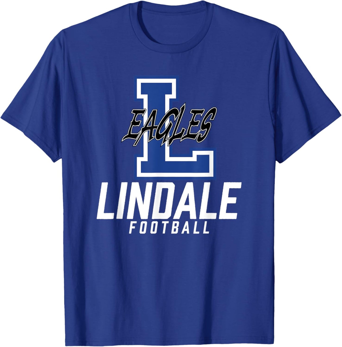 Lindale Eagles Logo Football Team HS T-Shirt - T-Shirt | Royal