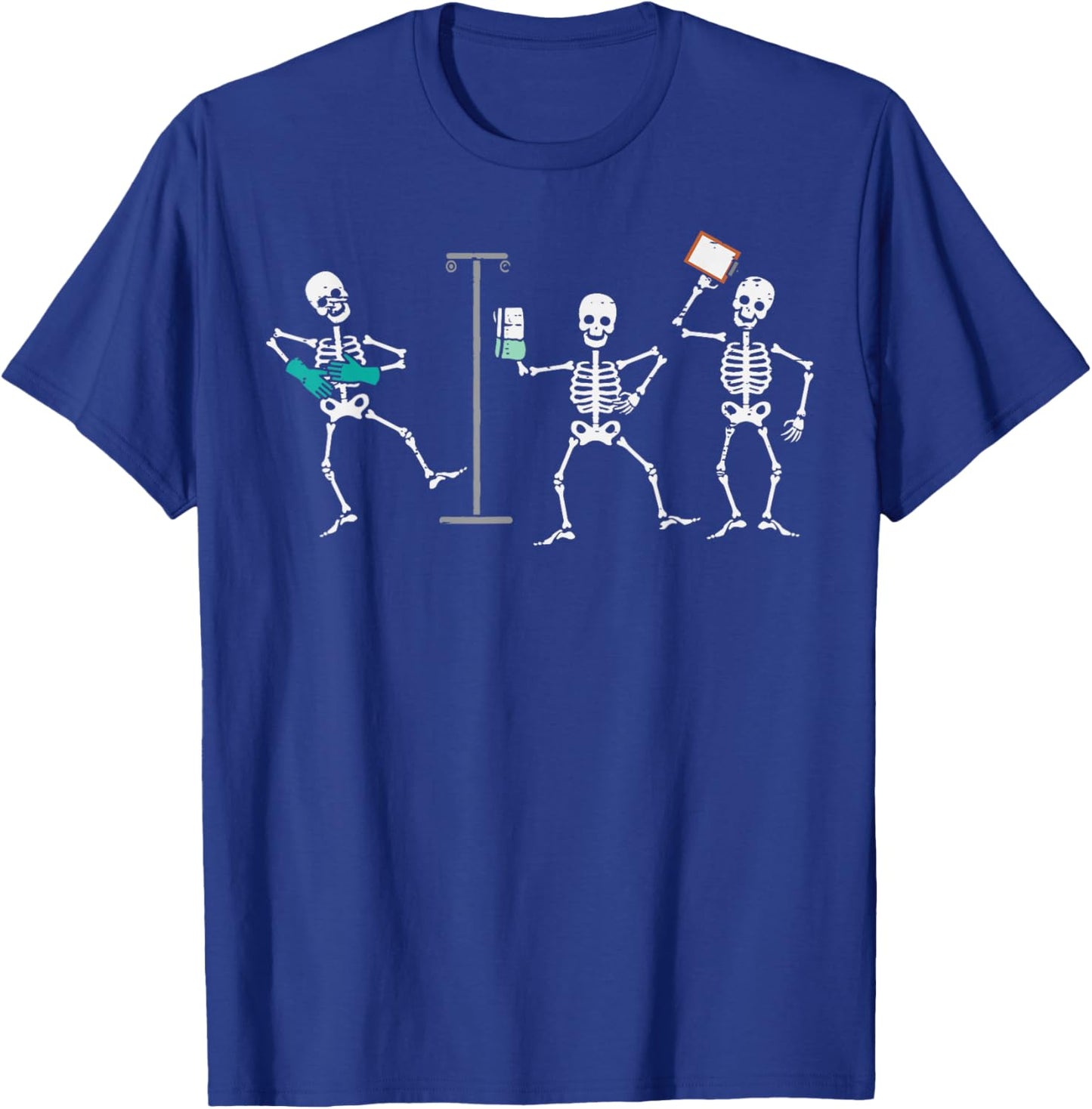 Halloween Ortho Nurse Skeletons Costume Scrub Top Men Women T-Shirt - T-Shirt | Royal