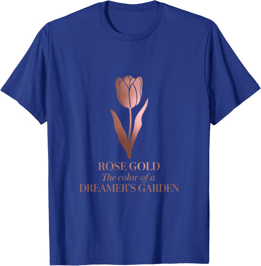 Minimalist Floral Rose-Gold Dreamer’s Garden Tulip Art T-Shirt - T-Shirt | Royal