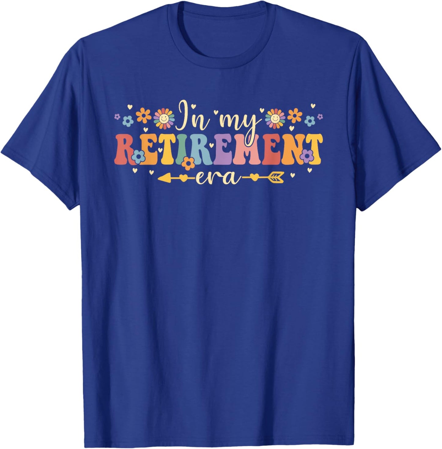 Groovy Retro In My Retirement Era Funny Teacher Retired 2025 T-Shirt - T-Shirt | Royal