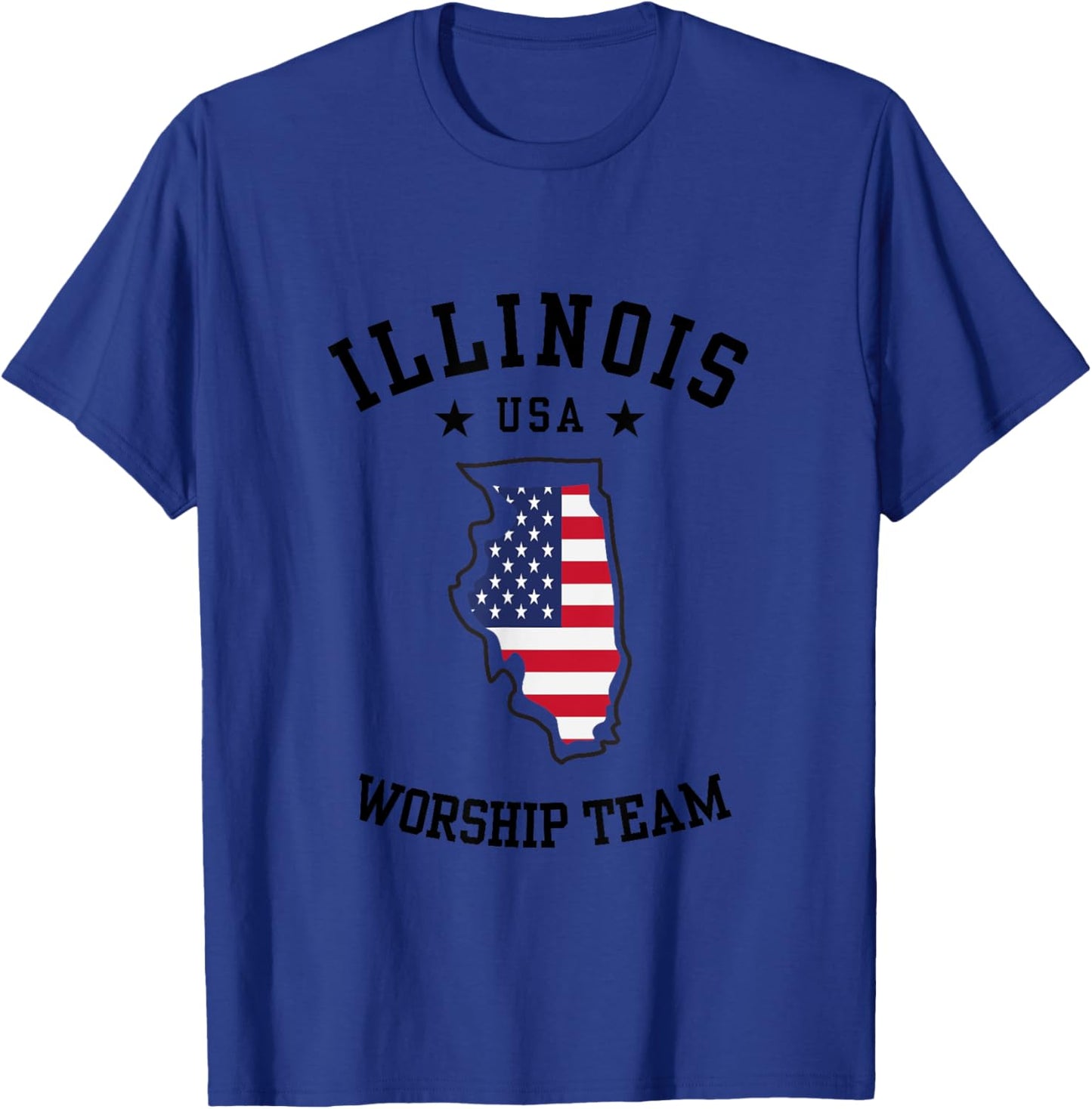 Worship Team. Illinois. America Flag. Christian Faith T-Shirt - T-Shirt | Royal