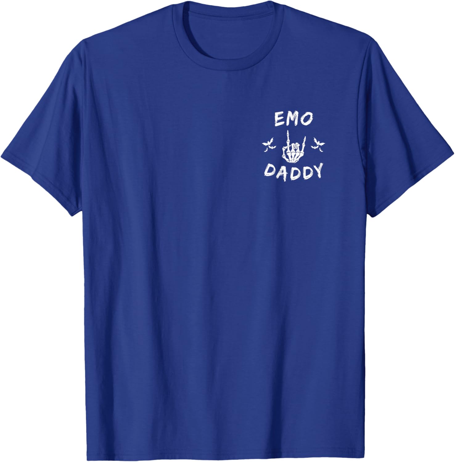 Emo daddy Emo dad Goth skeleton hand rock on father's Day T-Shirt - T-Shirt | Royal
