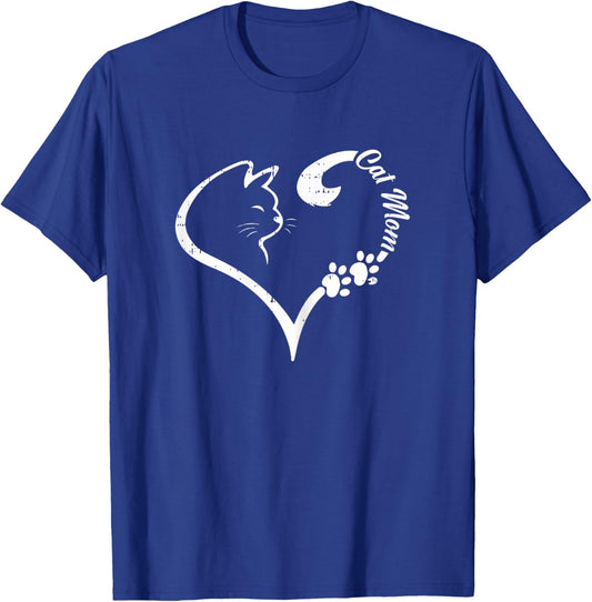 Cat Mom Mothers Day Kitten Lover Mama Mommy Wife Women T-Shirt - T-Shirt | Royal