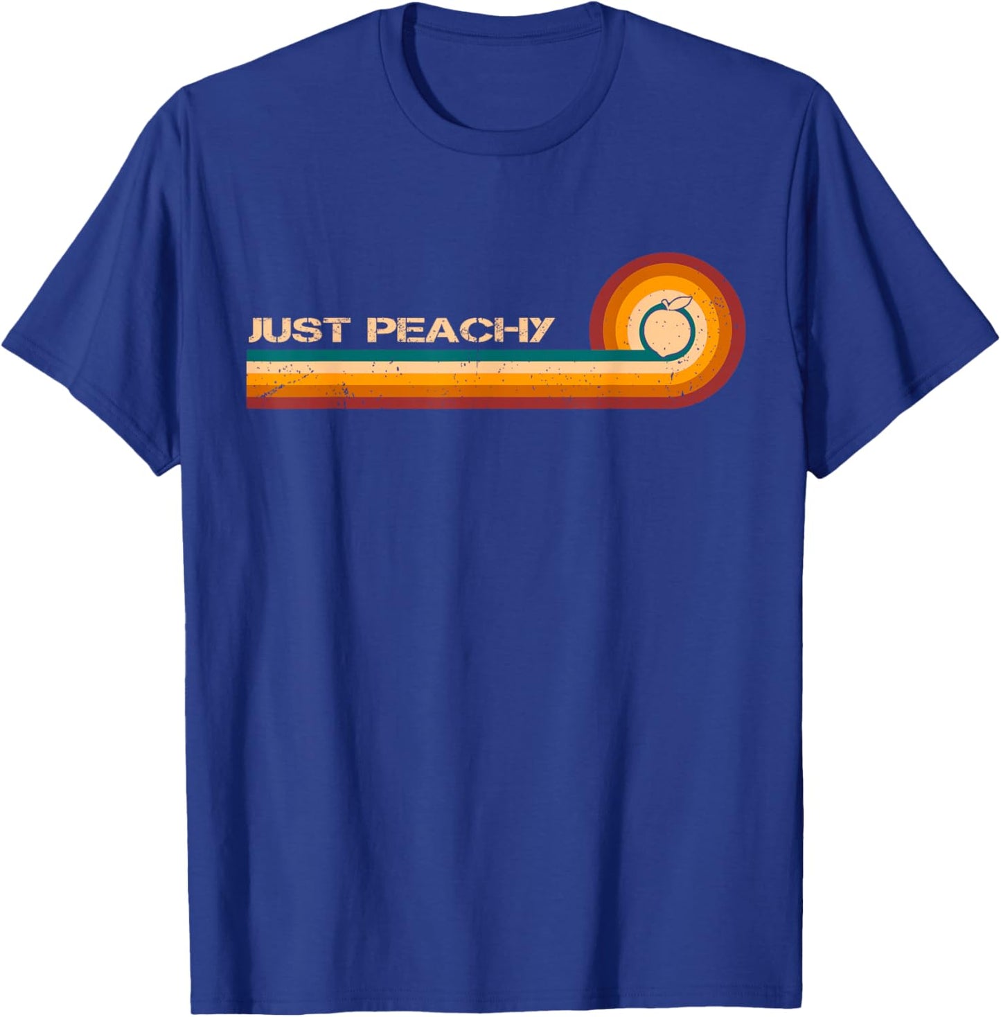 Sarcastic Shirt Retro Stripes Just Peachy Georgia Peaches T-Shirt - T-Shirt | Royal