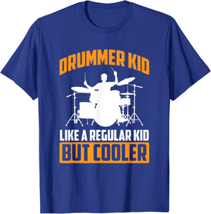 Drummer Kid Drumming Percussionist Drums Kids Boys Retro T-Shirt - T-Shirt | Royal