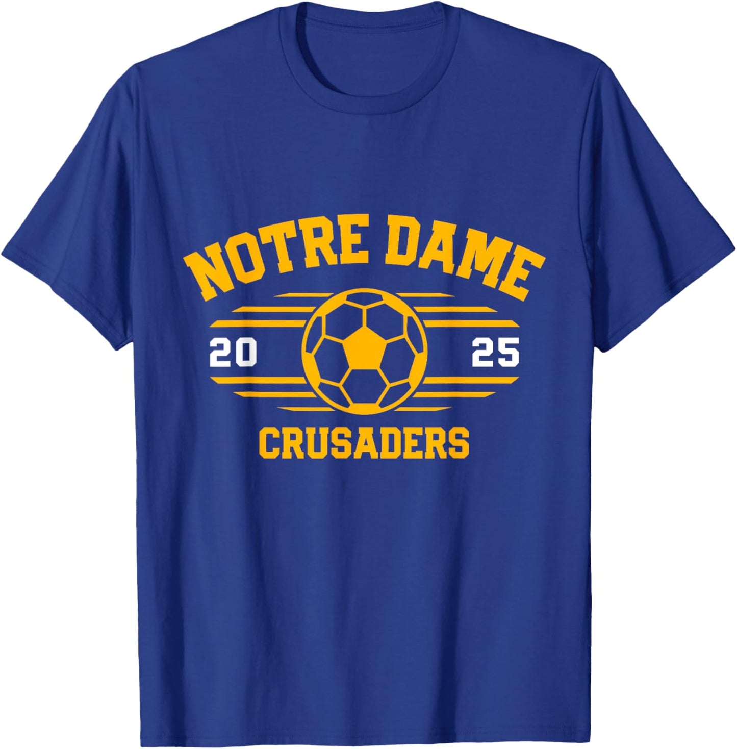 Notre Dame Crusaders Soccer Ball 2025 T-Shirt - T-Shirt | Royal