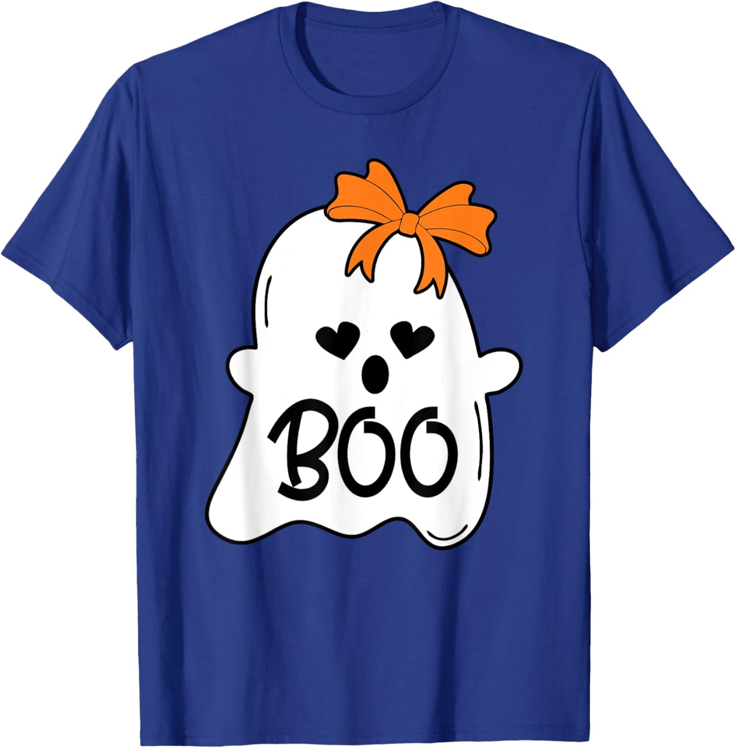 Ghost with Bow Boo Girls Halloween T-Shirt - T-Shirt | Royal