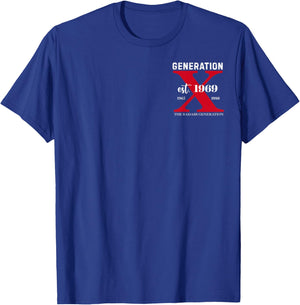 (2 Sided) GEN X EST 1969 The Badass Generation Before All T-Shirt - T-Shirt | Royal
