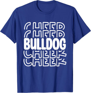 Bulldog Cheer High School Sports Team Mascot Football Cheer Men Women T-Shirt - T-Shirt | Royal