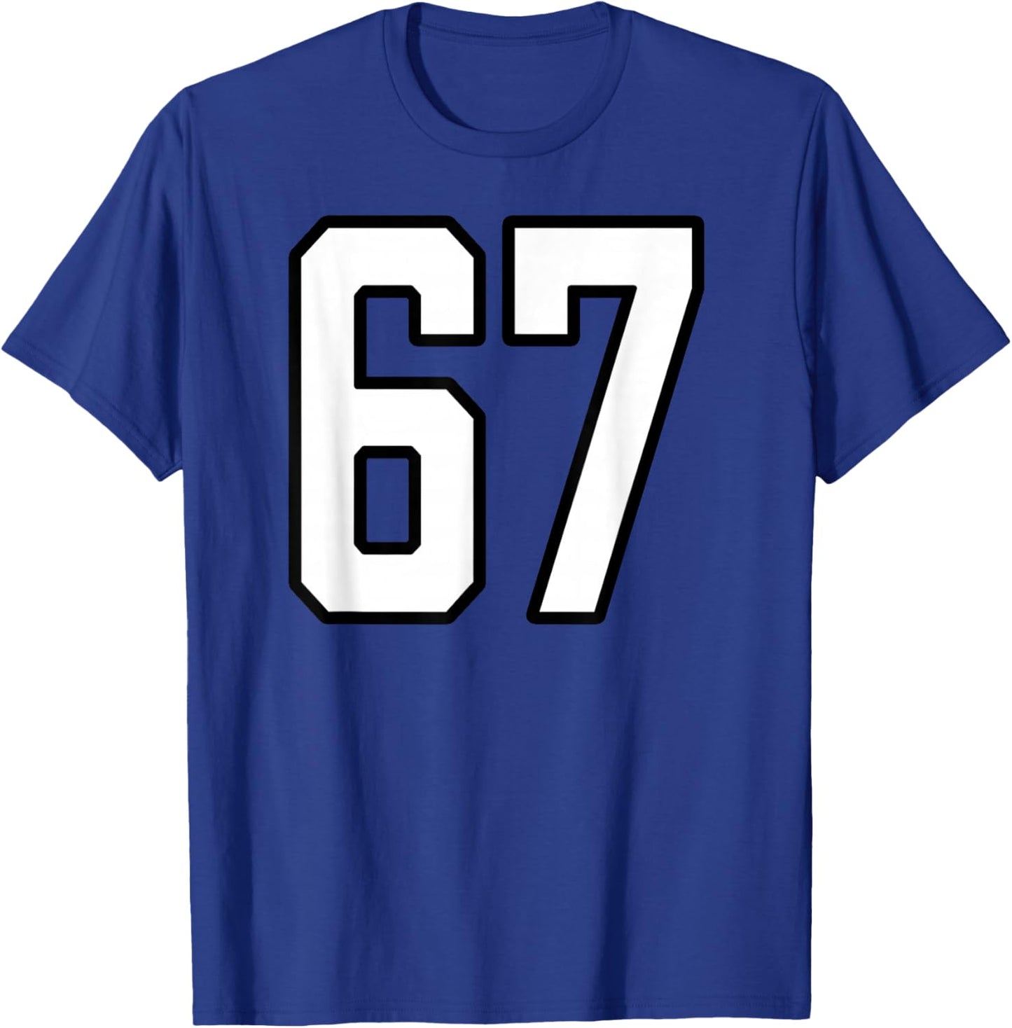White and Black Sports Number 67 Jersey Uniform Player T-Shirt - T-Shirt | Royal